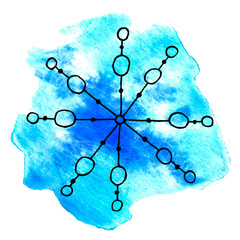snowflake line art, new yaer and Cristmas illustration