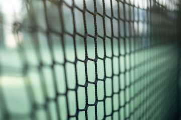 paddle tennis net on artificial grass
