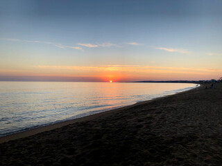 atardecer playa mar agua arena