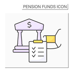 Claim color icon. Pretension to government, state. Detailed summary claim. Pension fund concept. Isolated vector illustration