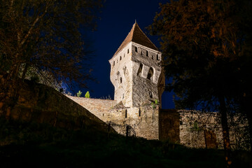 Fototapeta na wymiar The medieval Tinsmiths' Tower in Sighisoara, Romania