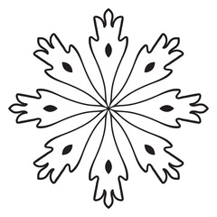 Cute Mandala. Ornamental round doodle flower isolated on white background. Geometric decorative ornament in ethnic oriental style.