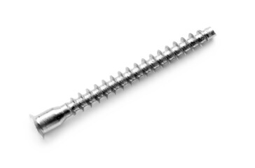 Metal socket screw on white background