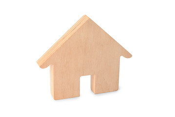 Wooden house on white background