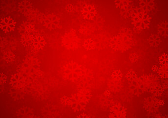 Naklejka na ściany i meble Fondo rojo con copos de nieve de navidad.