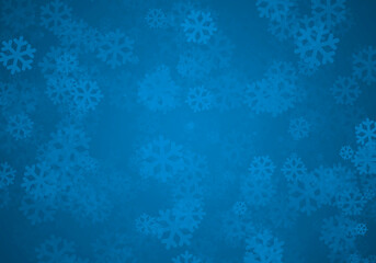 Fototapeta na wymiar Fondo azul con copos de nieve de navidad.