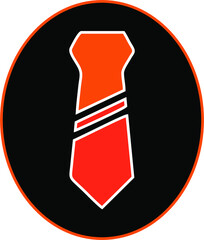 Necktie icon flat design style on black background. Logo and Vector illustration