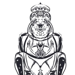 illustration on chipmunk t-shirt on white background 