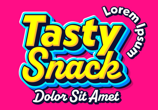 Tasty Snack Colorful Cartoon Text Effect