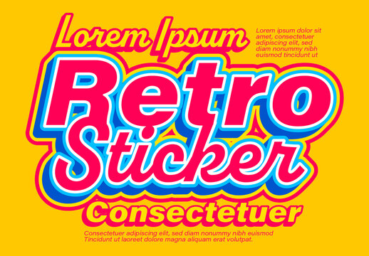 Retro Sticker Old Poster Style Text Effect