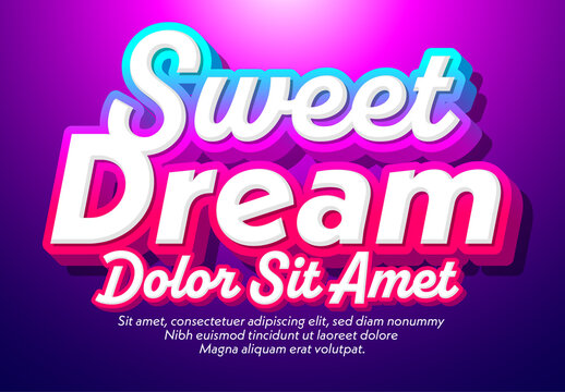 Sweet Dream Smooth 3D Text Effect