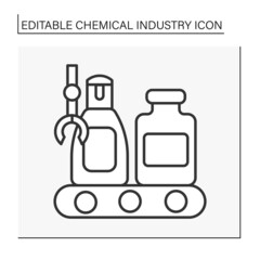  Cosmetology line icon. Manufacturing of perfumery and cosmetics productions. Beauty sphere. Chemical industry concept. Isolated vector illustration. Editable stroke