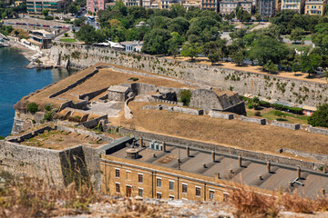 Obraz premium Cityscape with Old Venetian Fortress. Kerkyra, Corfu, Greece.