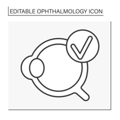  Eyeball line icon. Around part of the eye, eyelids and socket.Ophthalmology concept. Isolated vector illustration. Editable stroke