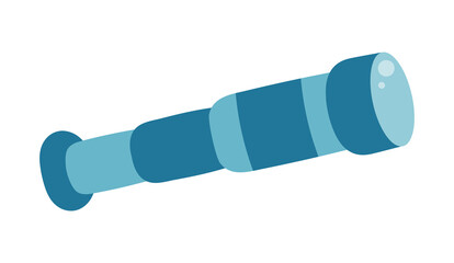 spyglass in a flat cartoon style