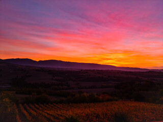 sunset in the mountains