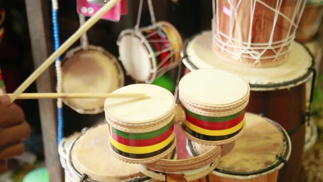 salvador, bahia, brazil - october 25, 2021: movement of tourists buying souvenirs at the Mercado Modelo in the city of Salvador.