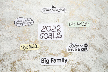 To-do list for 2022 year on grunge background