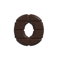 chocolate letter O - Small 3d cacao font - Suitable for sweets, dessert or addiction related subjects