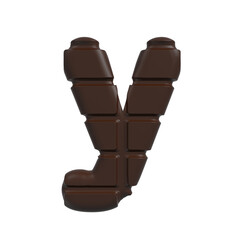 chocolate letter Y - Small 3d cacao font - Suitable for sweets, dessert or addiction related subjects