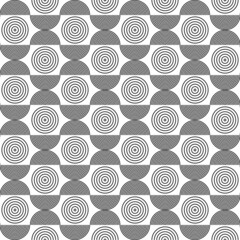 Black and white pattern with optical effect. Seamless monochrome geometric background. For textile, cover, wallpaper, gift packaging, printing, scrapbooking.