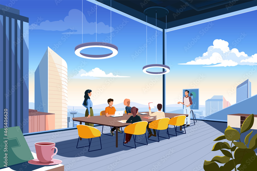 Wall mural Skyscraper office with sky view