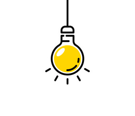 Bulb line icon lamp. Light bulb idea vector logo innovation web shine concept