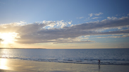 girl walking on beach