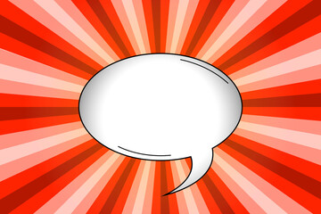 Comics cartoon speech bubble for the text or advertisment. Red tone vector illustration.