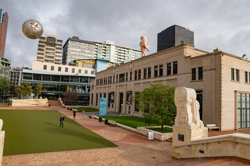 Wellington, New Zealand, street, buildings - obrazy, fototapety, plakaty