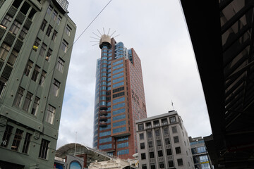 Fototapeta na wymiar Wellington, New Zealand, street, buildings