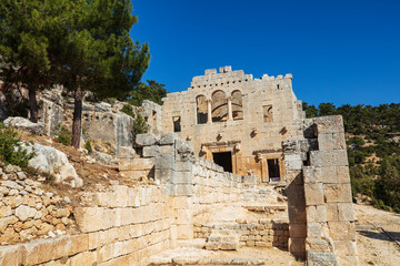 Alahan Monastery is a complex of fifth century buildings located in the mountains of Isauria in southern Asia Minor.Mut district of Mersin province,Turkey.