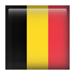 Belgium 3D Square Country Flag button Icon