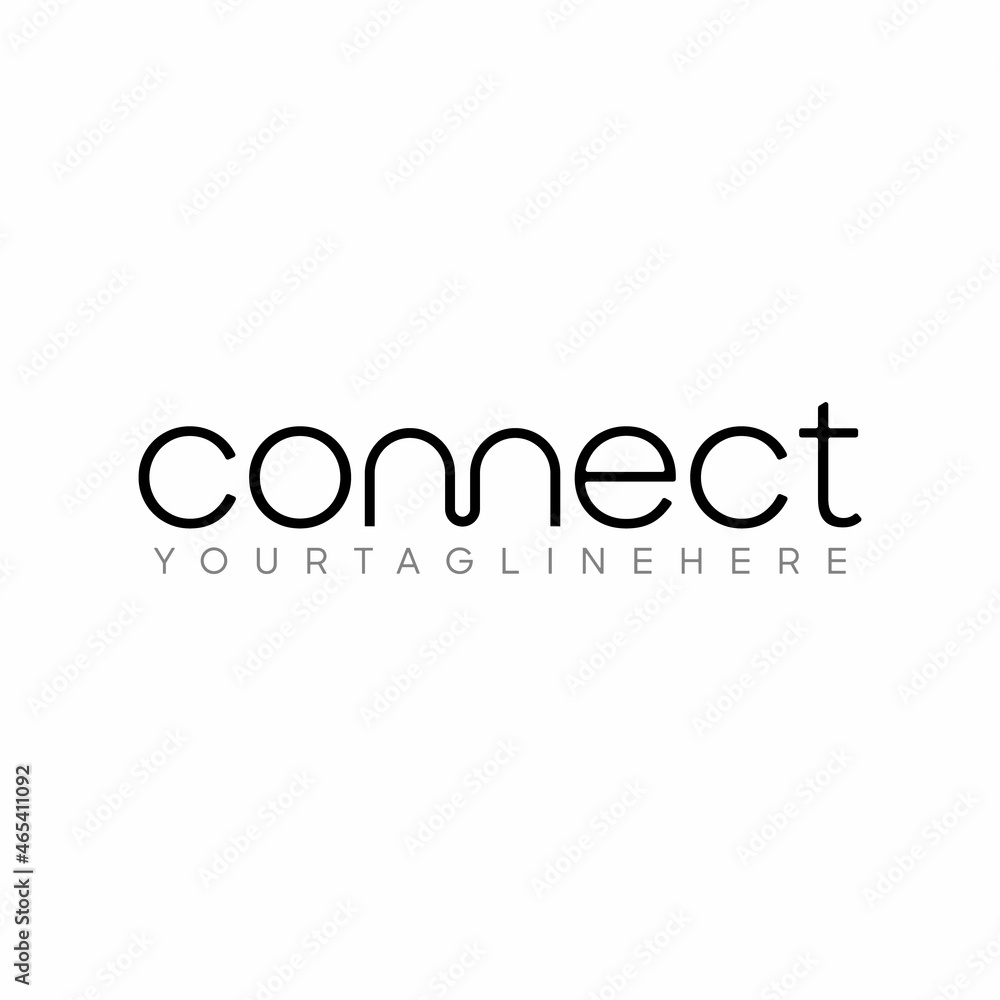 Poster Connect Black Lowercase Logo Design Template Elements. Connected linked n and n letters with line. Modern Networking Logo Design Vector.