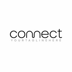 Connect Black Lowercase Logo Design Template Elements. Connected linked n and n letters with line. Modern Networking Logo Design Vector.