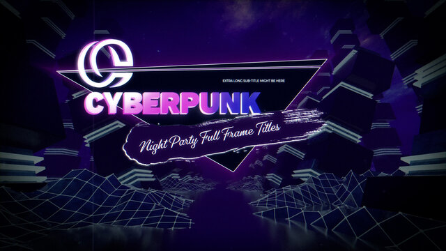 Cyberpunk Night Party Logo Opener