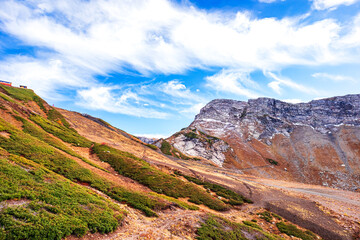 Majestic Caucasus Mountains in autumn.