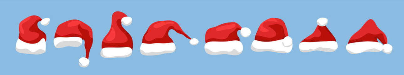 Santa hat vector cap christmas isolated illustration. Cartoon santa claus happy holiday xmas head hat