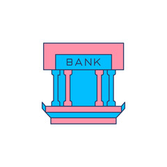 Creative modern bank colorful icon vector
