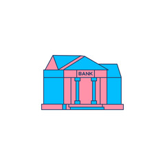 Creative modern bank colorful icon vector