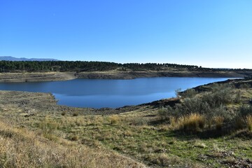 Water reservoir near the town of Granadilla in Cáceres