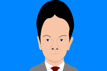 Portrait eines Mannes mit vergrößertem Kopf