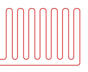 Scheme Underfloor heating system house heater. Floor heat vector top view