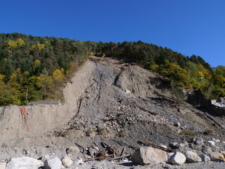 A landslide at Saint-Martin de V&eacute;subie. The 25th October 2021, France.