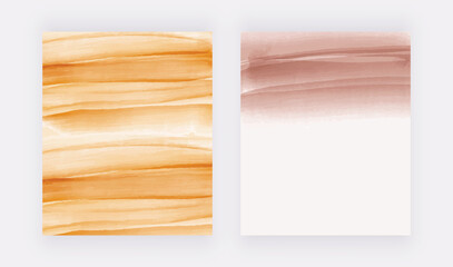 Orange and nude brush stroke watercolor backgrounds
