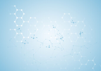 Molecular structure medical chemistry background science. Bio molecule vector dna medicine hex