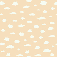 white cloud - seamless pattern on background. For printing baby textile, gift wrapping, paper, notepad, scrapbooking.
