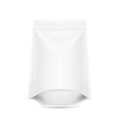 Pouch bag mockup. Vector illustration isolated on white background. Front view. Can be use for template your design, presentation, promo, ad. EPS10.	