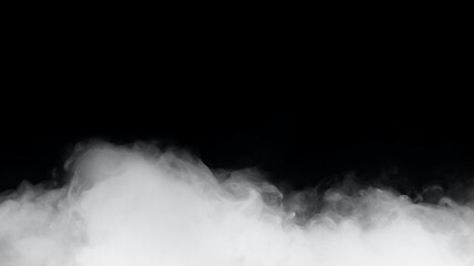 White smoke or fog isolated on black background