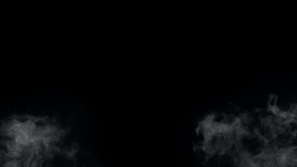 White smoke or fog isolated on black background